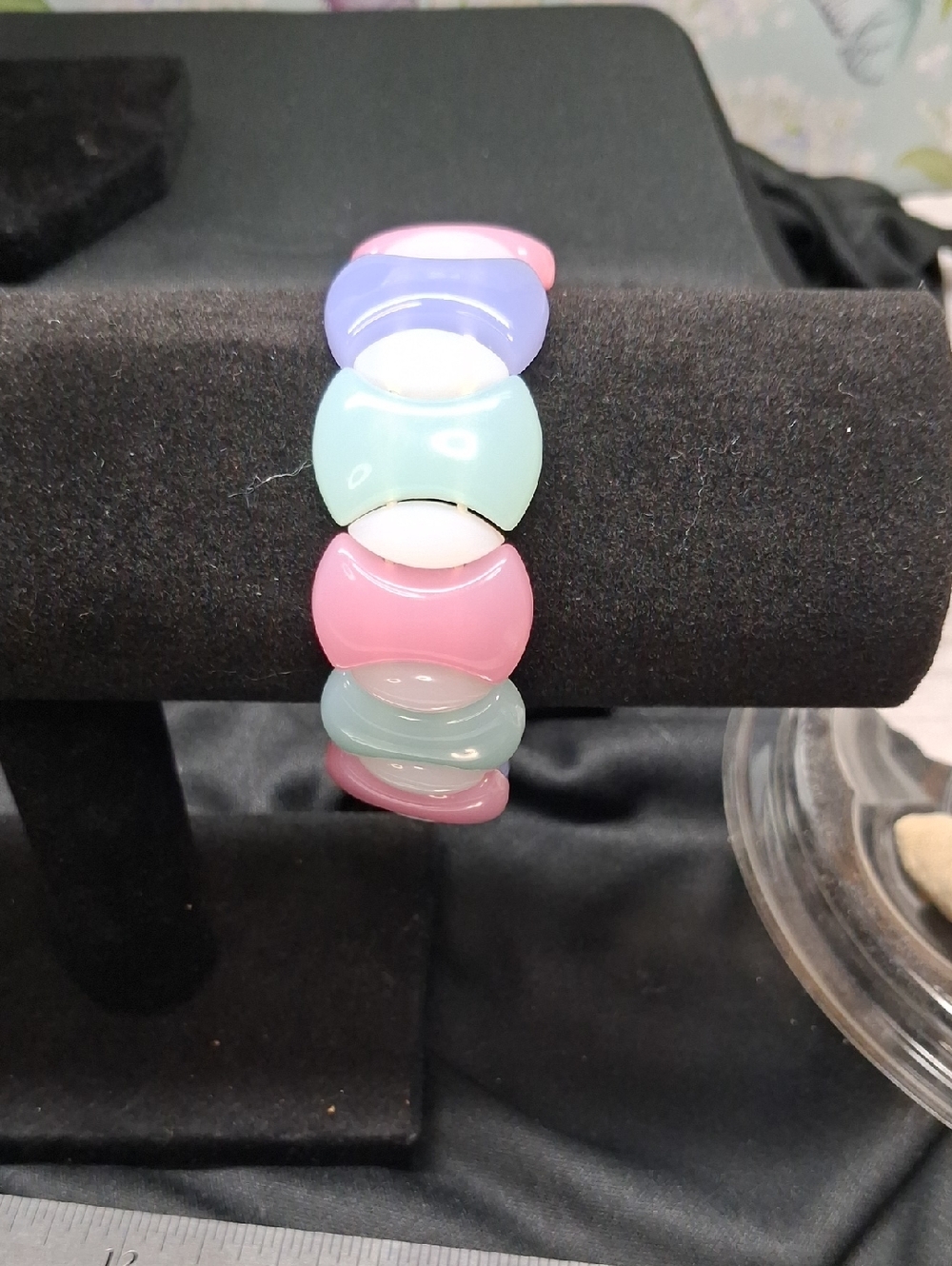 Pastel Multi-Color Plastic Stretch Bracelet - Women Jewelry